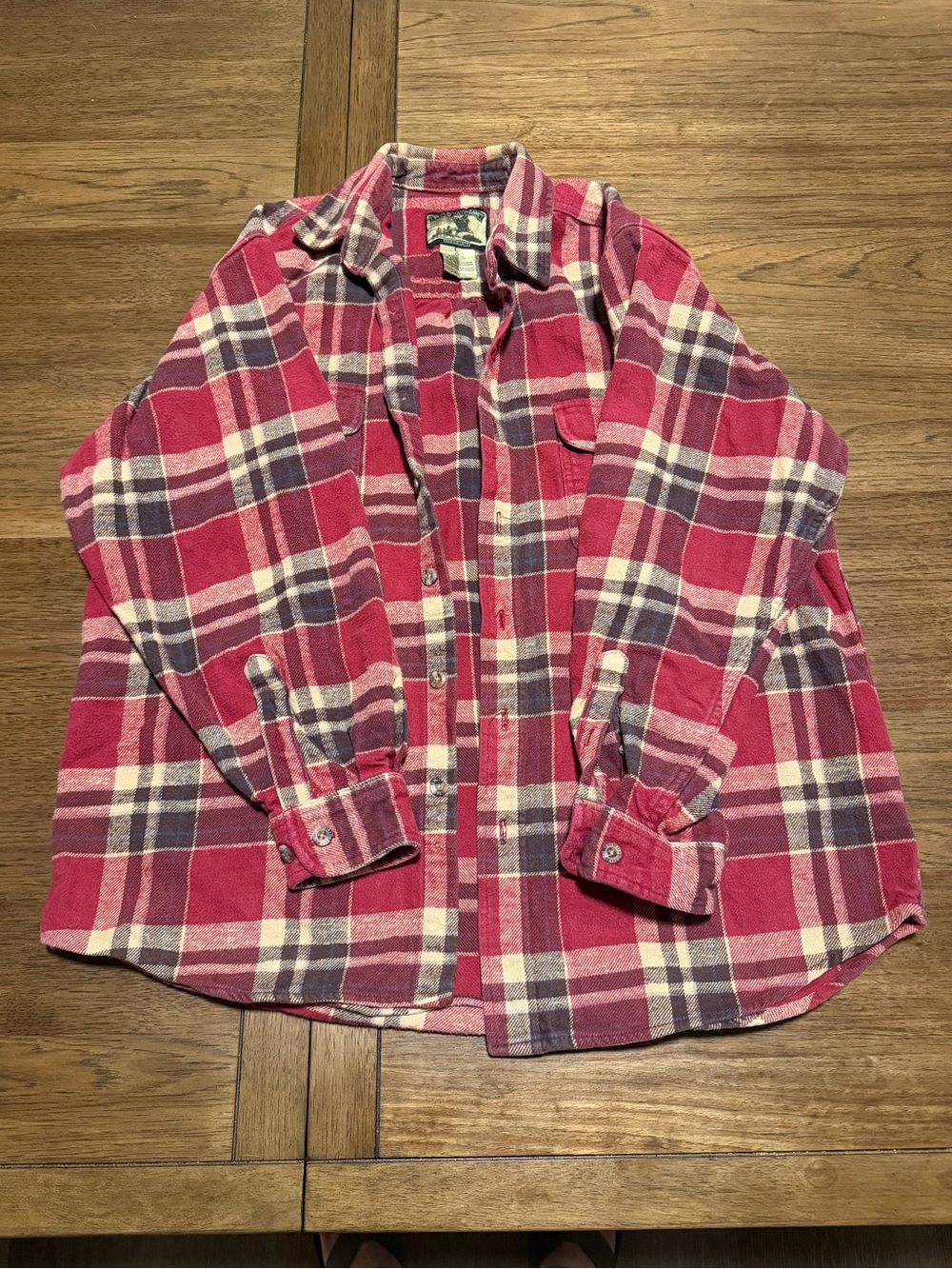 Field & Stream Pink Plaid Button-Down Shirt